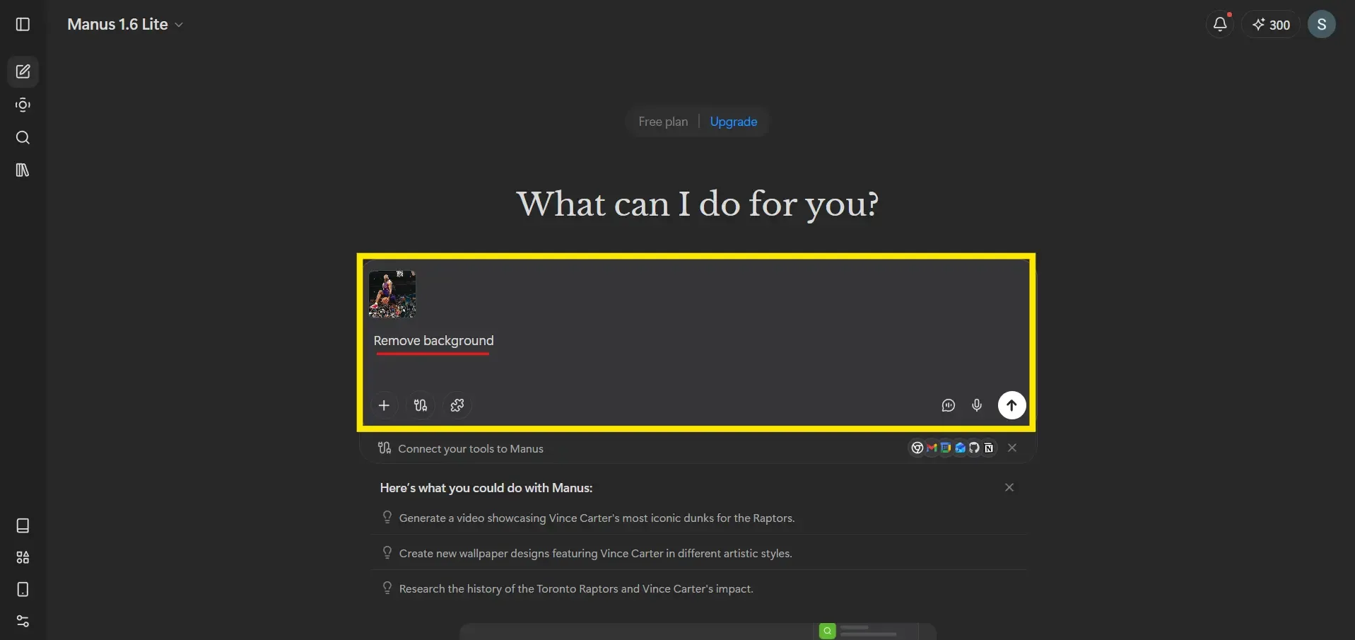 Manus AI Home Page