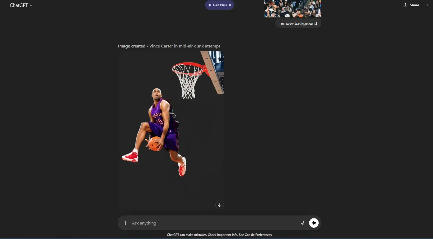 ChatGpt Removed Background for Image