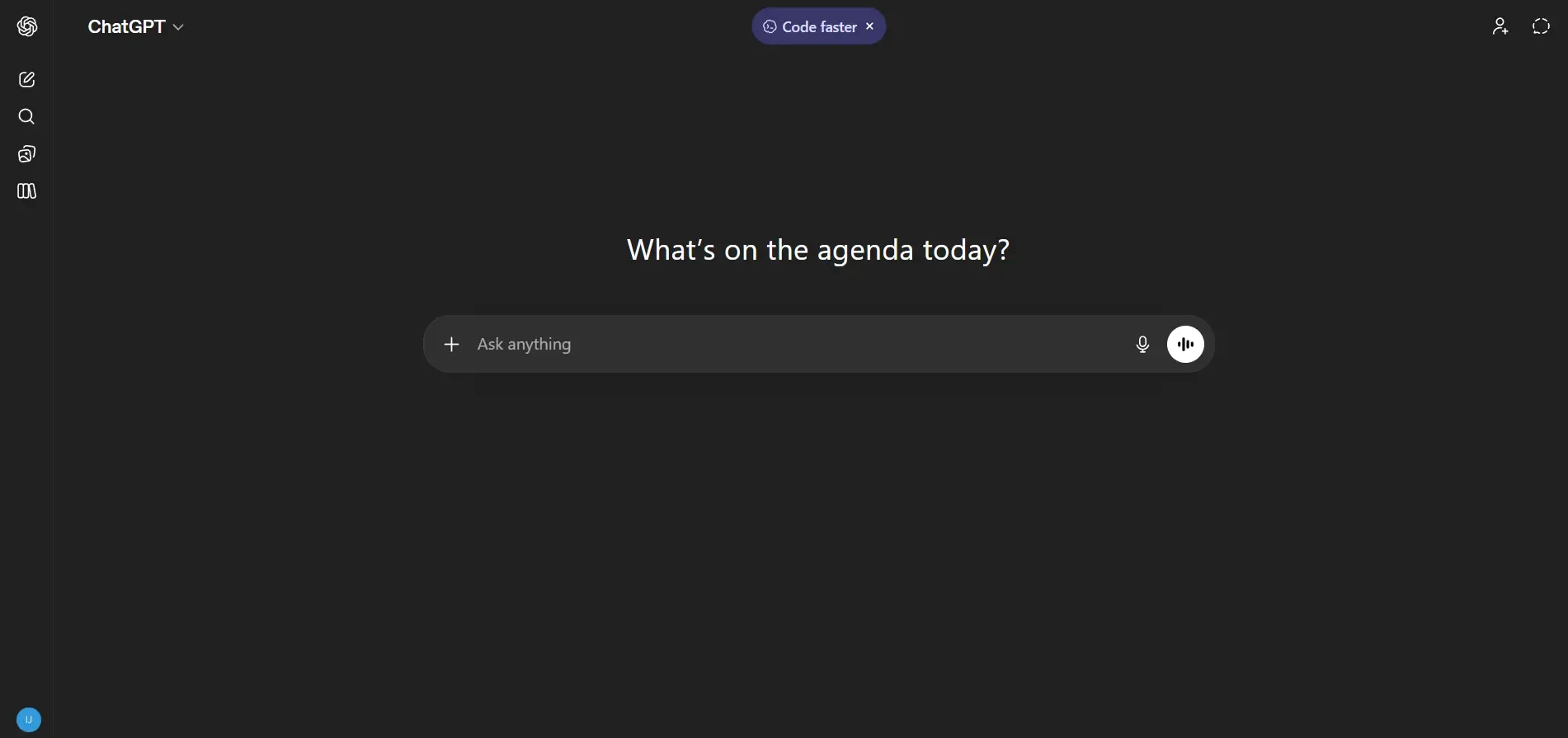 Screenshot of ChatGPT homepage