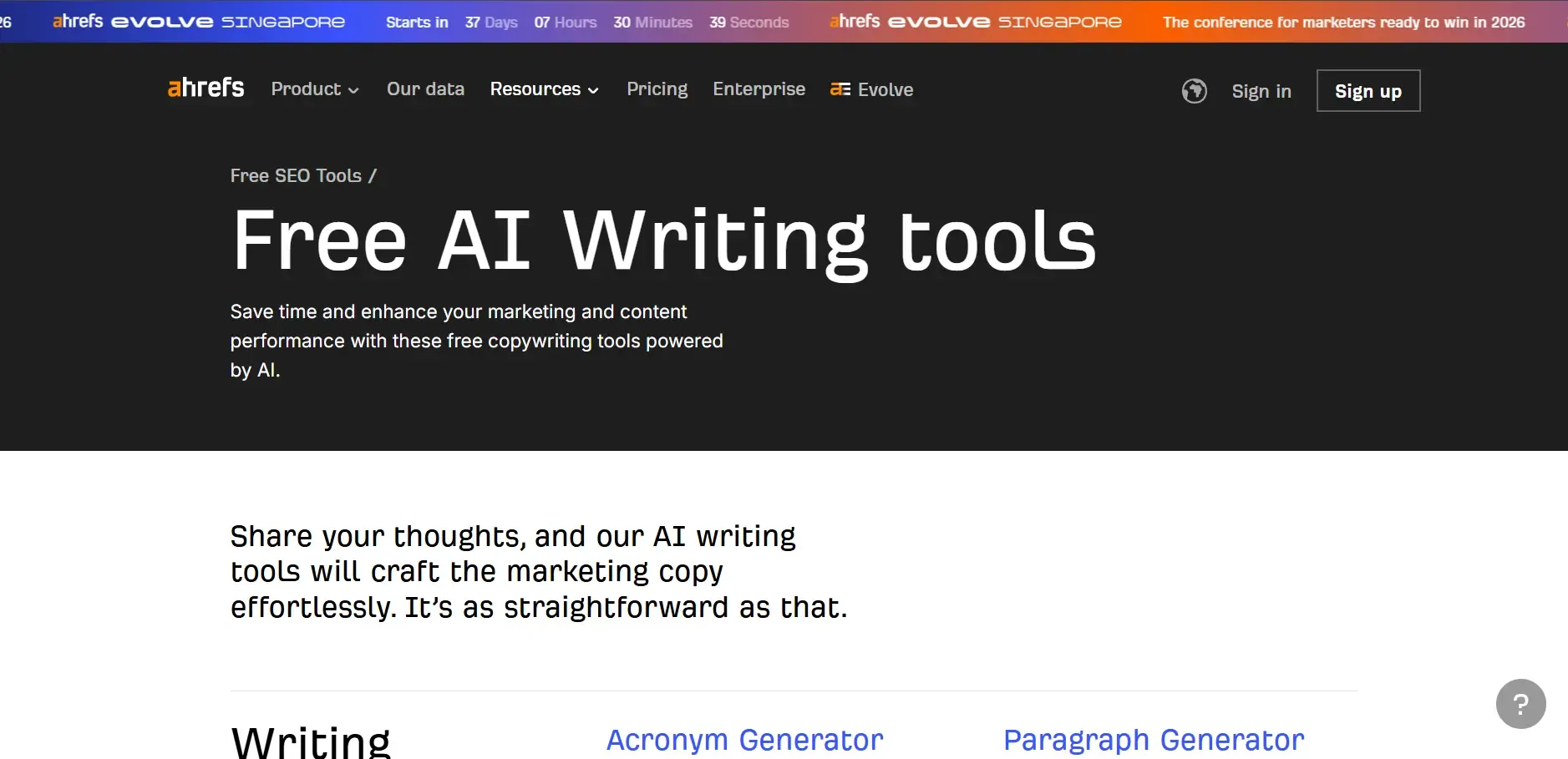 Screenshot image of Ahref