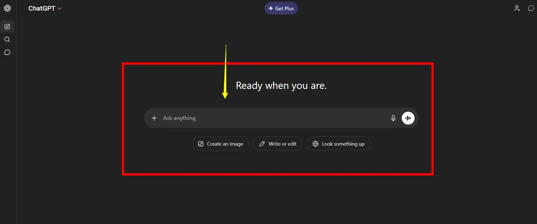 Screenshot Image of ChatGPT HomePage