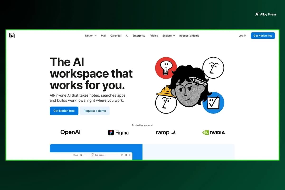 Notion AI Home Page Image