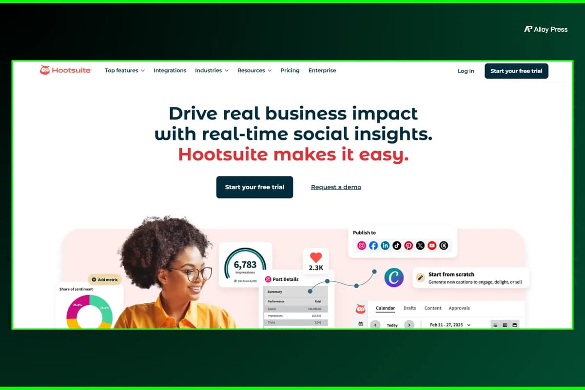 Hootsuite Home Page Image