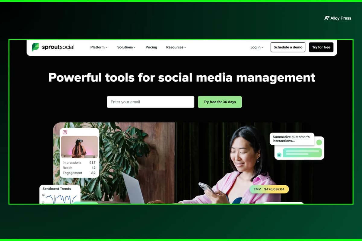 Sprout Social Home Page image