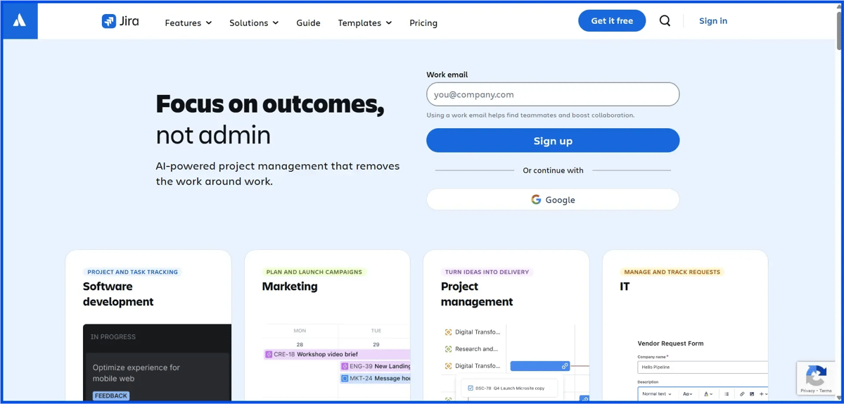 Jira Home Page Image
