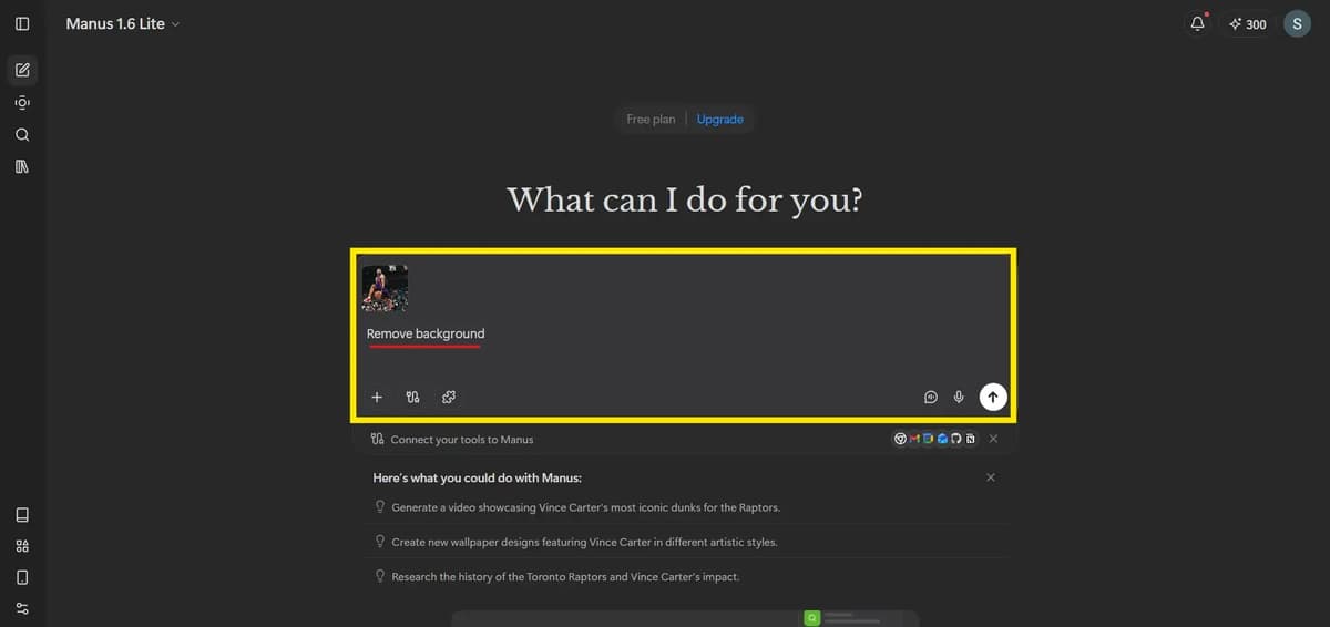 Manus AI Home Page