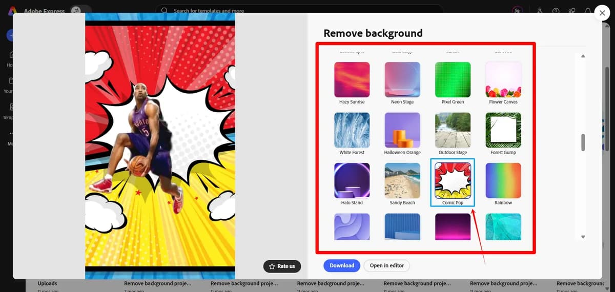 After removing the background, you can add a new background with just one click.