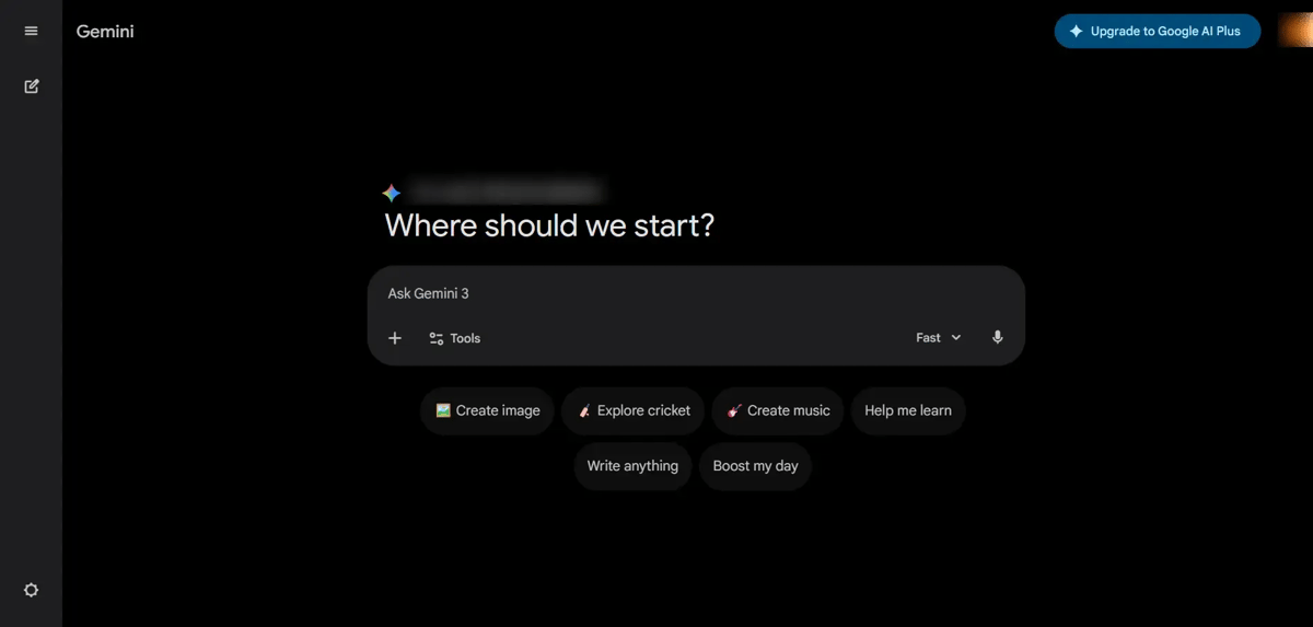 Screenshot of gemini Home Page