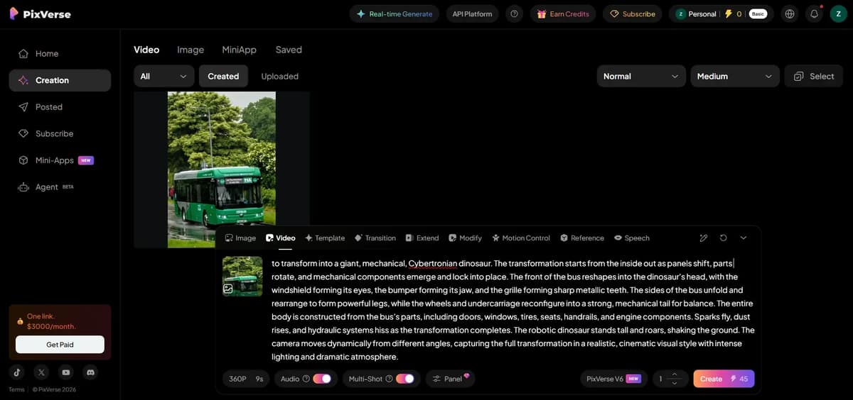 Screenshot image of PixVerse