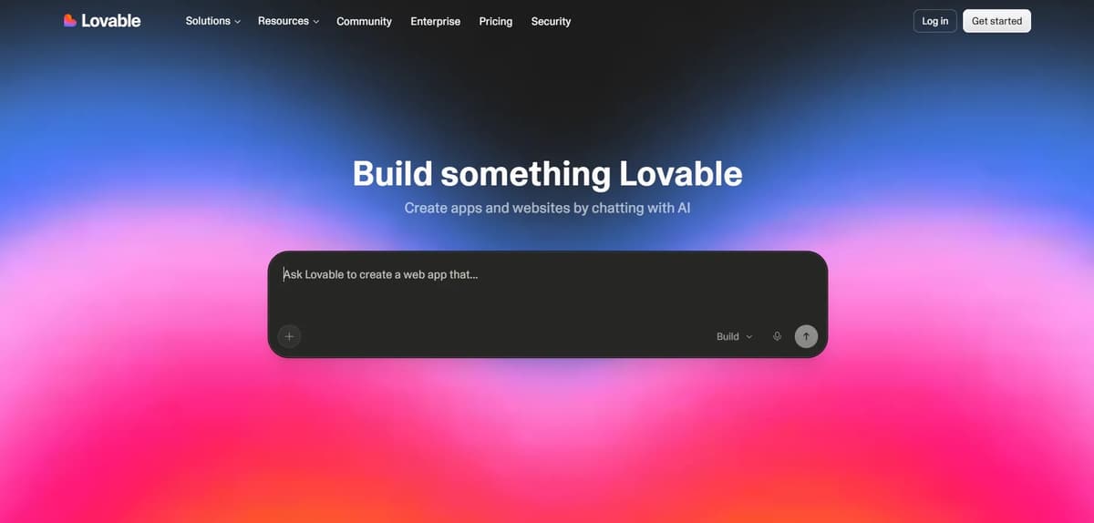 Screenshot Image of Lovable AI website builder homepage