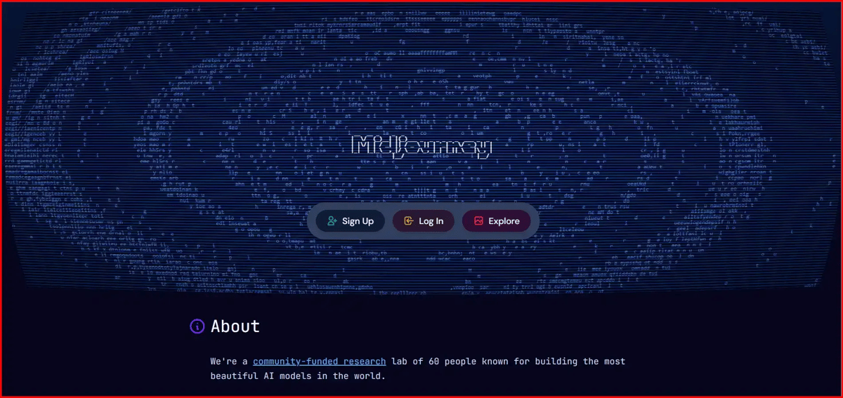 Screenshot Image of Midjourney Homepage Interface