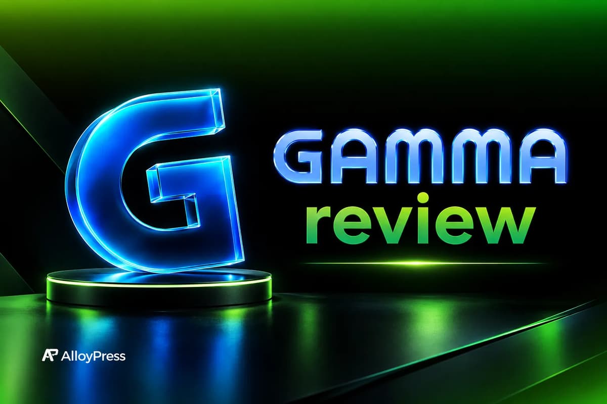 Gamma AI review 2026 featured image with glowing 3D Gamma logo