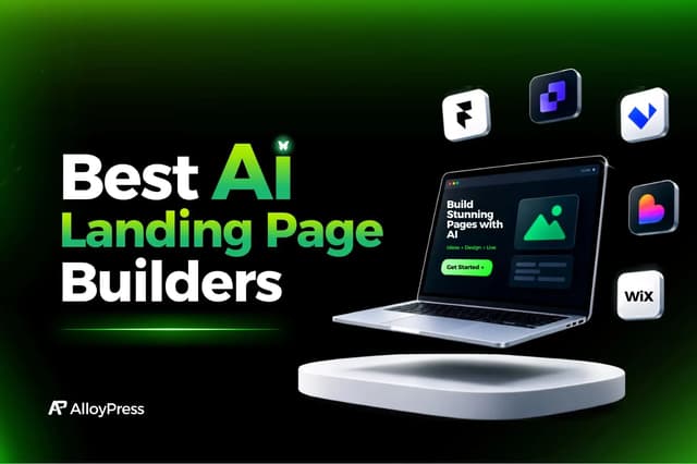 Best AI landing page builders comparison graphic